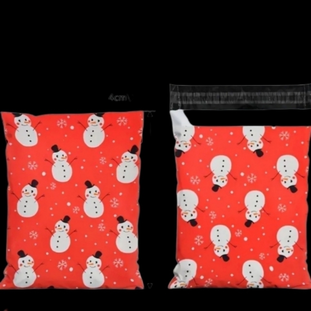 Ten 10x13 snowman poly mailers